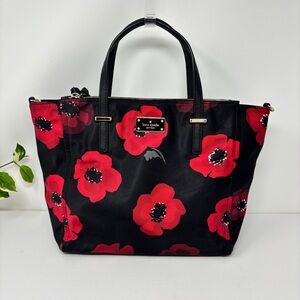 KATE SPADE Wilson Road Floral Alyse Nylon Satchel in Poppy Floral